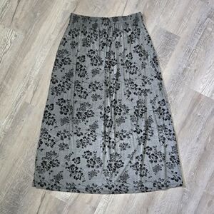 Frazier Lawrence Vintage Skirt Maxi Size Large Gray Floral High-waisted